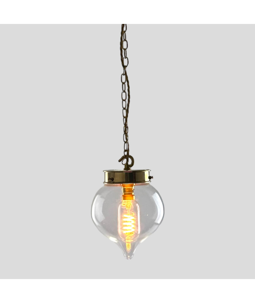 142mm Clear Pumpkin Chain Pendant (Various Finishes)