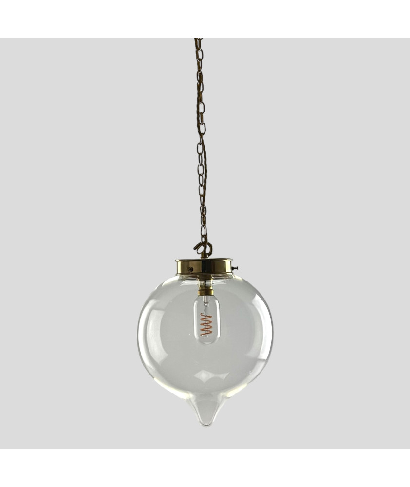 225mm Clear Pumpkin Chain Pendant (Various Finishes)