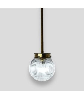 150mm Reeded Globe Rod Pendant (Various Finishes)