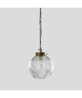 200mm Reeded Globe Chain Pendant (Various Finishes)