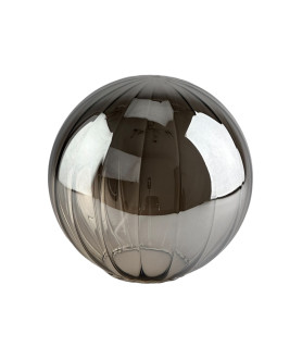200mm Ribbed Smoked Glass Globe with 80mm Fitter Hole