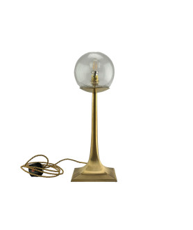 Large Brass Square Base Table Lamp with choice of Globe