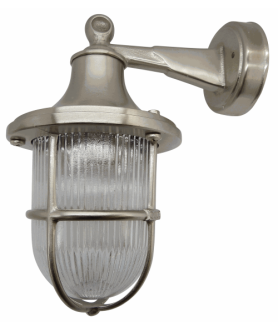 Outdoor Wall Lantern in Satin Nickel