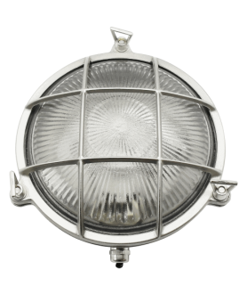 Small Porthole Bulkhead Outdoor Light Satin Nickel