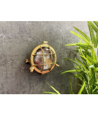 Mini Porthole Bulkhead Outdoor Light Brass