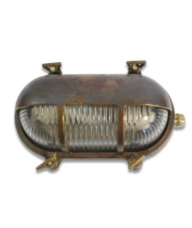 Eyelid Bulkhead Outdoor Light Antique Brass