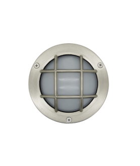 Compact Mini Circular Bulkhead Outdoor Light satin Nickel