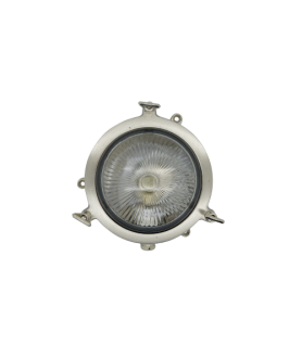 Plain Mini Porthole Bulkhead Outdoor Light satin Nickel