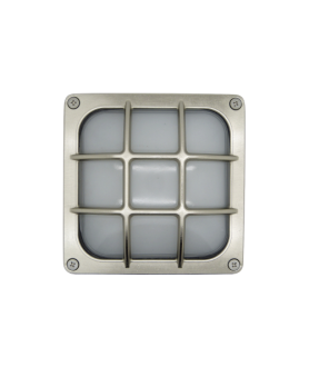 Square Bulkhead Outdoor Light Satin Nickel