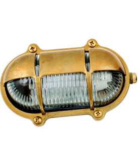 Decorative Eyelid Bulkhead Outdoor Light Raw Brass