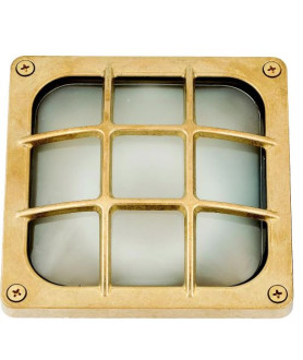 Square Bulkhead Outdoor Light Raw Brass