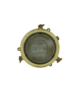 Plain Mini Porthole Bulkhead Outdoor Light Raw Brass