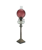Ruby Red Oil Lamp Shade with 100mm( 4") Base for Duplex/Double Wick Lamps 