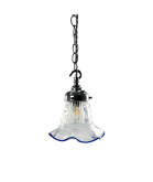 Clear Tulip Light Shade with Blue Frill and 57mm Fitter Neck