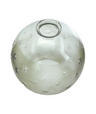 200mm Clear with Star Frosted Pattern Globe shade with 65mm Fitter Neck and Second Hole