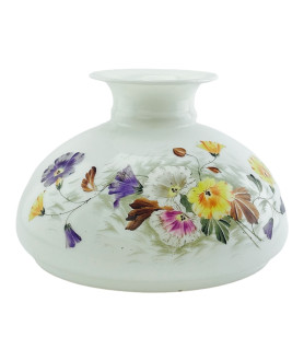 Original Opal Floral Oil Lamp Vesta Shade with 305mm Base