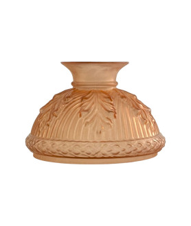 Original Peach Frosted Embossed Oil Lamp Vesta Shade with 235mm Base