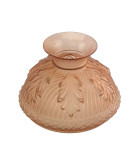 Original Peach Frosted Embossed Oil Lamp Vesta Shade with 235mm Base