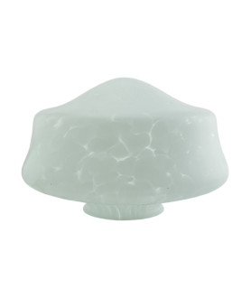 White Mottled Glass School House Light Shade with 125mm Fitter Neck