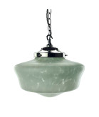 White Mottled Glass School House Light Shade with 125mm Fitter Neck