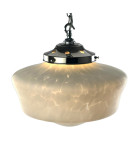 White Mottled Glass School House Light Shade with 125mm Fitter Neck