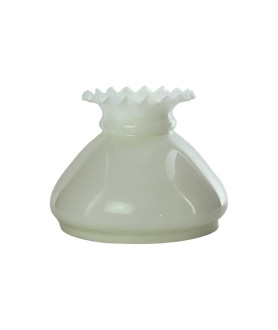 Opal Frilled Top Oil Lamp Vesta Shade with 190mm Base