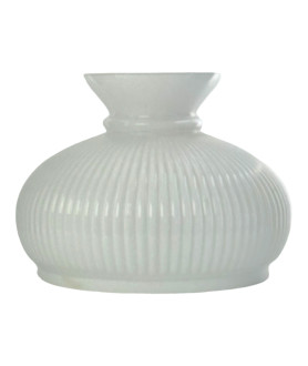 Sherwood Style Ribbed Opal Oil Lamp Vesta Shade with 220mm Base