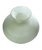 Sherwood Style Ribbed Opal Oil Lamp Vesta Shade with 220mm Base