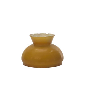 Small Frilled Top Cognac Vesta Oil Lamp Shade with 130mm Base