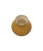 Small Frilled Top Cognac Vesta Oil Lamp Shade with 130mm Base