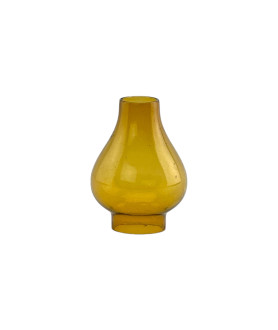 Small Amber Glass Oil Lamp Chimney with 47mm Base