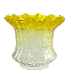 Original Yellow Tipped Glass Oil Lamp Tulip Shade with 100mm Base