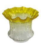 Original Yellow Tipped Glass Oil Lamp Tulip Shade with 100mm Base