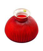 Red Ribbed Sherwood Original Oil Lamp Shade with 250mm Base