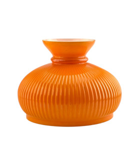 Orange Ribbed Oil Lamp Vesta Shade with 220mm Base