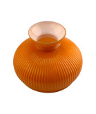 Orange Ribbed Oil Lamp Vesta Shade with 220mm Base