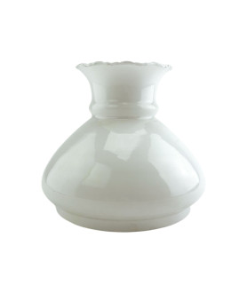 Opal Frilled Top Vesta Oil Lamp Shade with 148mm Base