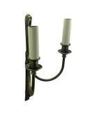 Jim Lawrence Old Gold Ribbon Wall Light with Candle Holders