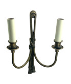 Jim Lawrence Old Gold Ribbon Wall Light with Candle Holders