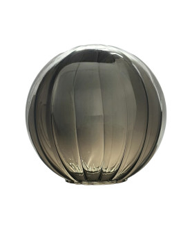 200mm Ribbed Smoked Glass Globe with 80mm Fitter Hole