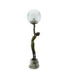 150mm Art Deco Crackle Globe Light Shade with 80mm Fitter (Clear or Frosted)