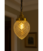 Cut Glass Acorn Light Shade with 57mm Fitter Neck