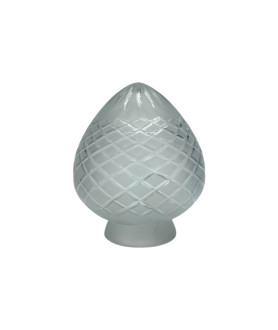 Frosted Cut Glass Acorn Light Shade with 57mm Fitter Neck