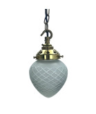 Frosted Cut Glass Acorn Light Shade with 57mm Fitter Neck