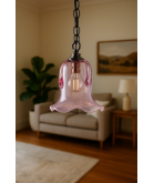 Pink Drip Glass Light Shade with 28mm Fitter Hole