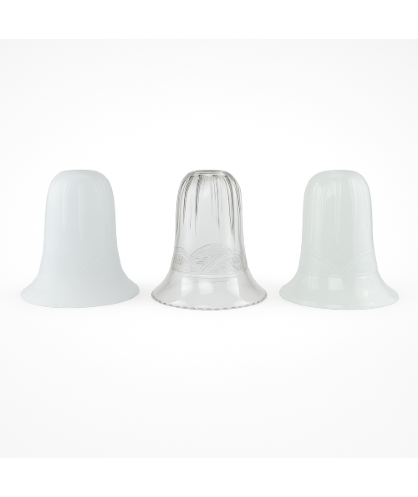 Crystal Cut Bell Light Shade with Basket Weave Pattern and 28mm Fitter Hole (Clear or Frosted) Crystal Cut Bell Light Shade with Basket Weave Pattern and 28mm Fitter Hole (Clear or Frosted)