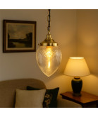 Clear Cut Pineapple Acorn Light Shade with 80mm Fitter Neck