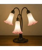 White/Pink Tiffany Style Pond Lily Light Shade with 40mm Fitter Neck