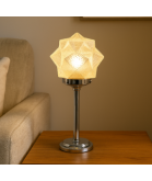 Clear or Frosted Art Deco Star Light Shade  with 80mm Fitter Neck