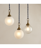80mm Art Deco Crackle Globe Light Shade with 40mm Fitter Hole (Clear or Frosted)
